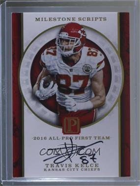 2017 Panini Pantheon - Milestone Scripts - Gold #MS-TK - Travis Kelce /25