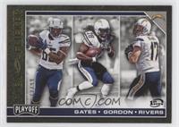 Antonio Gates, Melvin Gordon, Philip Rivers [EX to NM] #/99