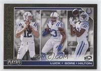 Andrew Luck, Frank Gore, T.Y. Hilton #/99