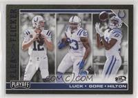Andrew Luck, Frank Gore, T.Y. Hilton #/49