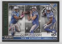 Ameer Abdullah, Golden Tate III, Matthew Stafford #/10