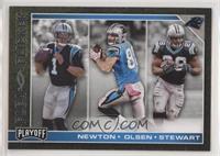 Cam Newton, Greg Olsen, Jonathan Stewart