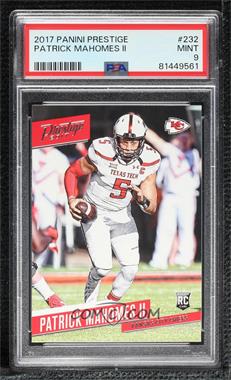 2017 Panini Prestige - [Base] #232 - Rookie - Patrick Mahomes II [PSA 9 MINT]