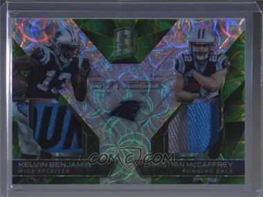 2017 Panini Spectra - Synced Swatches - Neon Green Prizm #1 - Kelvin Benjamin, Christian McCaffrey /25