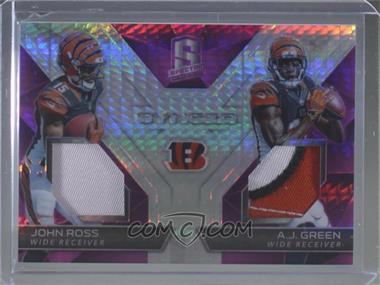 2017 Panini Spectra - Synced Swatches - Neon Pink Prizm #27 - John Ross, A.J. Green /5