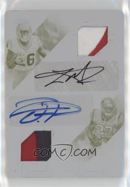 2017 Panini XR - Dual Autographed Swatches - Printing Plate Yellow #DAS-MF - D'Onta Foreman, Lamar Miller /1