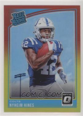 2018 Donruss Optic - [Base] - Red and Yellow #177 - Rated Rookie - Nyheim Hines