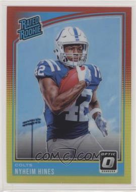 2018 Donruss Optic - [Base] - Red and Yellow #177 - Rated Rookie - Nyheim Hines
