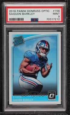 2018 Donruss Optic - [Base] #156 - Rated Rookie - Saquon Barkley [PSA 9 MINT]