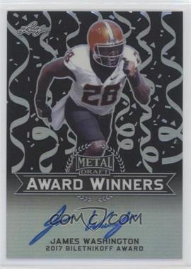 2018 Leaf Metal Draft - Award Winners Autographs - Black Prismatic #AW-JW2 - James Washington /15