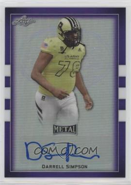 2018 Leaf Metal U.S. Army All-American Bowl - [Base] - Purple #BA-DS1 - Darrell Simpson /25