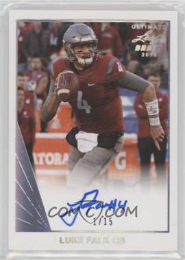 2018 Leaf Ultimate Draft - 90 Leaf Autographs - Silver Spectrum #BA-LF1 - Luke Falk /15