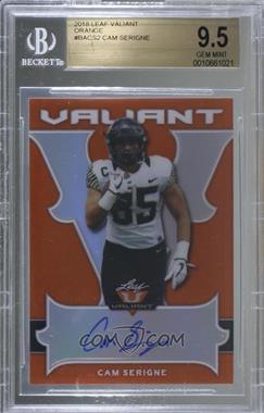 2018 Leaf Valiant - [Base] - Orange #BA-CS2 - Cam Serigne /35 [BGS 9.5 GEM MINT]