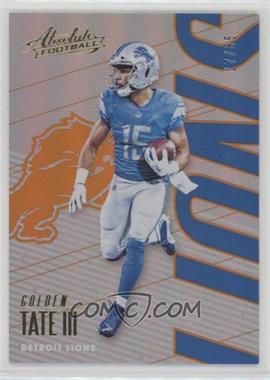 2018 Panini Absolute - [Base] - Spectrum Orange #34 - Golden Tate III /65