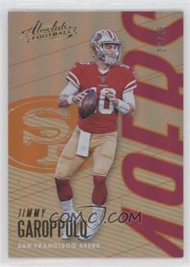 2018 Panini Absolute - [Base] - Spectrum Orange #86 - Jimmy Garoppolo /65