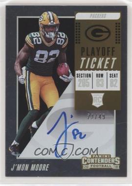 2018 Panini Contenders - [Base] - Playoff Ticket #136.1 - Rookie Ticket RPS - J'Mon Moore /49