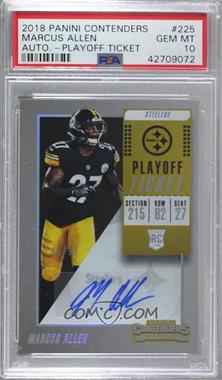 2018 Panini Contenders - [Base] - Playoff Ticket #225 - Rookie Ticket Autograph - Marcus Allen /99 [PSA 10 GEM MT]