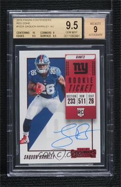 2018 Panini Contenders - [Base] - Red Zone #102.1 - Rookie Ticket RPS - Saquon Barkley [BGS 9.5 GEM MINT]