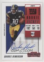 Rookie Ticket Autograph - Quadree Henderson