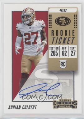 2018 Panini Contenders - [Base] #328 - Rookie Ticket/Rookie Ticket Variation - Adrian Colbert