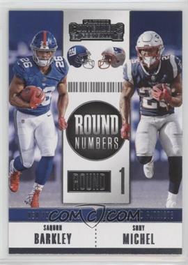 2018 Panini Contenders - Round Numbers #RNA-BM - Saquon Barkley, Sony Michel