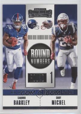 2018 Panini Contenders - Round Numbers #RNA-BM - Saquon Barkley, Sony Michel