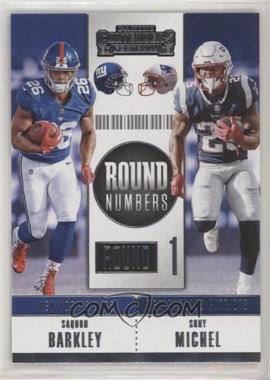 2018 Panini Contenders - Round Numbers #RNA-BM - Saquon Barkley, Sony Michel