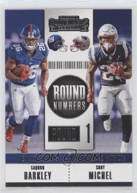 2018 Panini Contenders - Round Numbers #RNA-BM - Saquon Barkley, Sony Michel