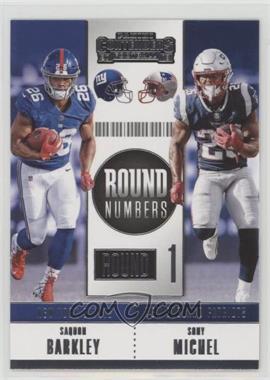 2018 Panini Contenders - Round Numbers #RNA-BM - Saquon Barkley, Sony Michel