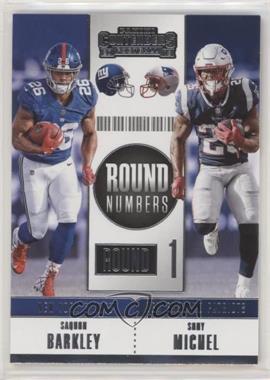 2018 Panini Contenders - Round Numbers #RNA-BM - Saquon Barkley, Sony Michel