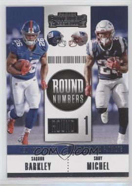 2018 Panini Contenders - Round Numbers #RNA-BM - Saquon Barkley, Sony Michel