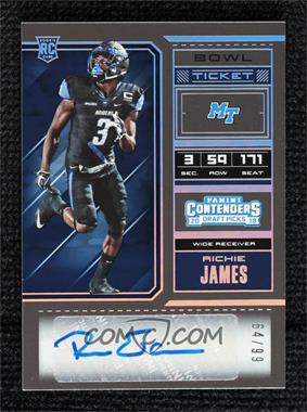 2018 Panini Contenders Draft Picks - [Base] - Bowl Ticket #133.1 - College Ticket - Richie James /99