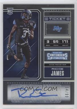 2018 Panini Contenders Draft Picks - [Base] - Bowl Ticket #133.1 - College Ticket - Richie James /99