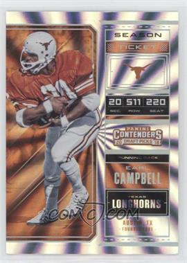 2018 Panini Contenders Draft Picks - [Base] - Fame Ticket #38 - Season Ticket - Earl Campbell /5