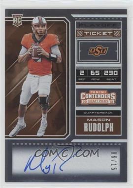 2018 Panini Contenders Draft Picks - [Base] - Playoff Ticket #111.1 - RPS College Ticket - Mason Rudolph /15