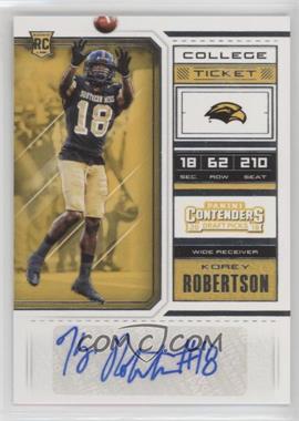 2018 Panini Contenders Draft Picks - [Base] #284 - College Ticket - Korey Robertson