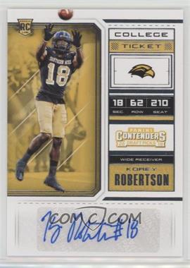 2018 Panini Contenders Draft Picks - [Base] #284 - College Ticket - Korey Robertson