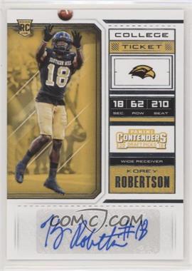 2018 Panini Contenders Draft Picks - [Base] #284 - College Ticket - Korey Robertson