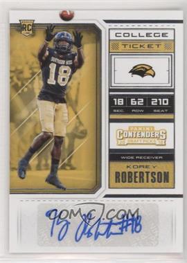 2018 Panini Contenders Draft Picks - [Base] #284 - College Ticket - Korey Robertson