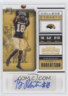 2018 Panini Contenders Draft Picks - [Base] #284 - College Ticket - Korey Robertson