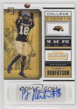 2018 Panini Contenders Draft Picks - [Base] #284 - College Ticket - Korey Robertson