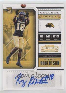 2018 Panini Contenders Draft Picks - [Base] #284 - College Ticket - Korey Robertson