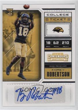 2018 Panini Contenders Draft Picks - [Base] #284 - College Ticket - Korey Robertson