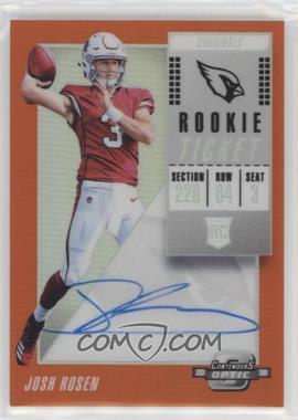 2018 Panini Contenders Optic - [Base] - Orange #106 - Rookie Ticket RPS Autographs - Josh Rosen /25