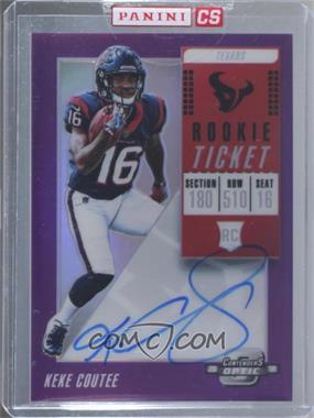 2018 Panini Contenders Optic - [Base] - Purple #128 - Rookie Ticket RPS Autographs - Keke Coutee /99 [Uncirculated]