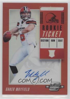 2018 Panini Contenders Optic - [Base] - Red #101 - Rookie Ticket RPS Autographs - Baker Mayfield /99