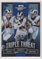 Jared Goff, Todd Gurley II, Brandin Cooks #/25