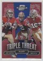 Jimmy Garoppolo, Matt Breida, Dante Pettis #/25