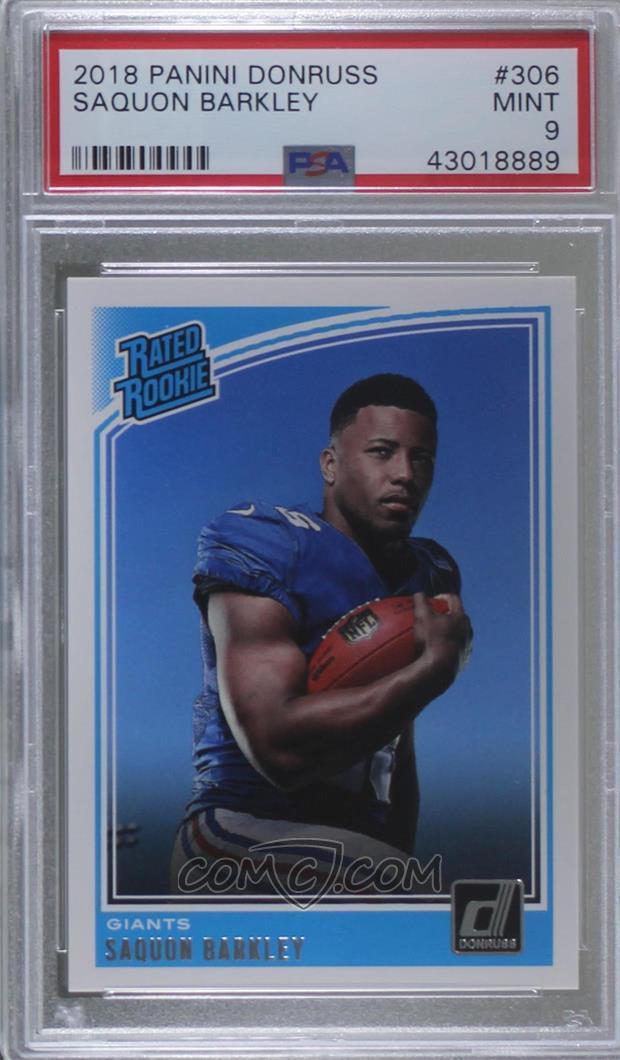 2018 Panini Donruss - [Base] #306 - Rated Rookies - Saquon Barkley [PSA ...