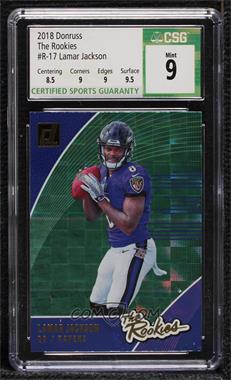 2018 Panini Donruss - The Rookies #R-17 - Lamar Jackson [CSG 9 Mint]